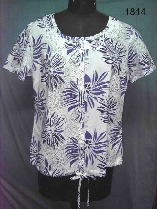 100% Cotton P/L Woven Ladies Print Blouse