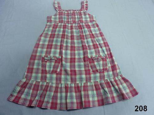 100% Cotton Yarn Dyed Check Girls Dress w Pocket