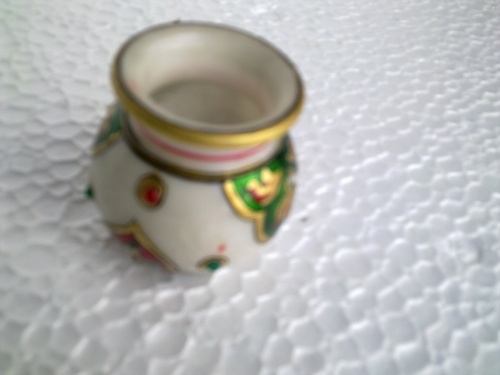 2'marble pot with meena work