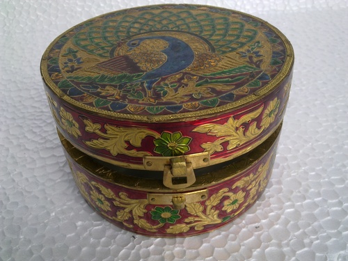 round meena dry fruit box(3-height)*(5.5-dia)