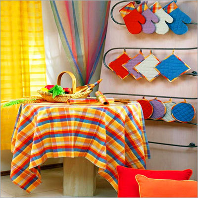 Cotton Kitchen Linen - Absorbent Striped Fabric, Orange, Variable Size | Durable Material, Easy Cleaning, Kitchen Table Protection, Stylish Design