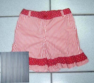 100% Cotton P/L Woven Girls Strip Shorts