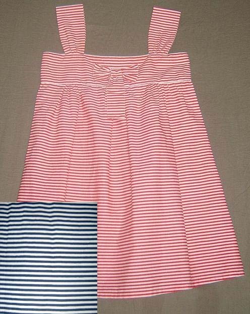 100% Cotton P/L Woven Girls Strip Dress