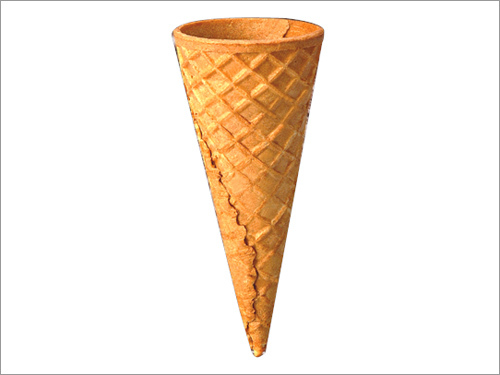 Sugar Rolled Biscuit Cone - 100mm Height, 9gm Weight, 23 Degree Angle | Leak-Resistant Design, Sweet Taste, Hygienic Packaging