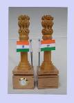 Ashoka Pillar - Wooden 5 Inches, Brown | Elegant Design, Durable Material, Patriotic Symbol, Polished Finish