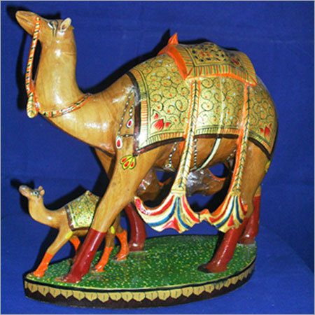 Painted Wooden Camel