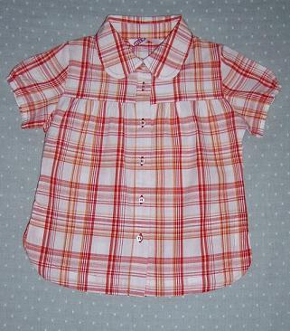 100% Cotton Yarn Dyed Check Woven Girls Blouse