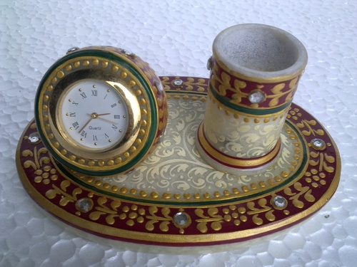 marble watch with tooth pick stand