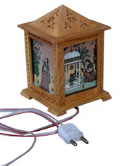 white wood gem stone night lamp