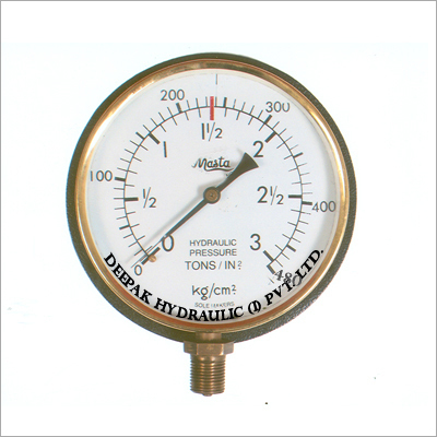 Hydraulic Pressure Gauge 8 Inch - Brass, 0-3000 PSI, ±2% Accuracy | ISO 9001, 1/4 NPT Connection, Durable Design, Reliable Performance
