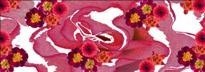 Digital Print Abstract Floral Silk-Wool Scarf