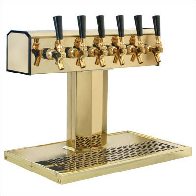 Beer Dispensing Systems - Brass, 48x24x12 in, 120V | Six Kegs Capacity, Six Faucets, Fast Chilling, Precise Pouring
