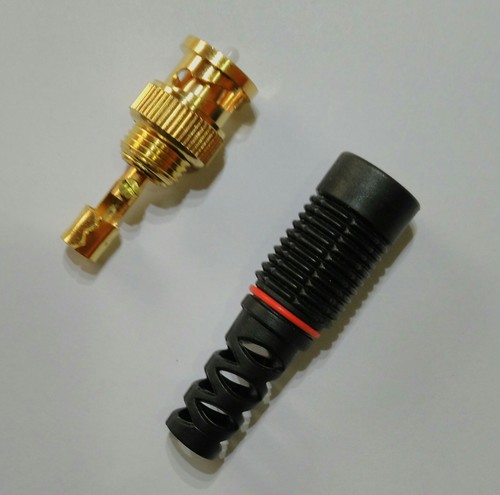BNC Plug Connectors - Brass Material | Black & Golden Color, DC Female Power Connector for CCTV Systems