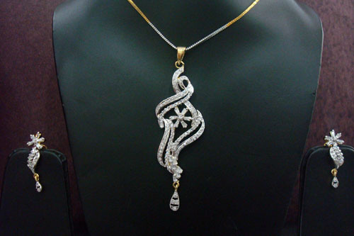 Imitation Cubic Zircon (American Diamond) Pendant Sets