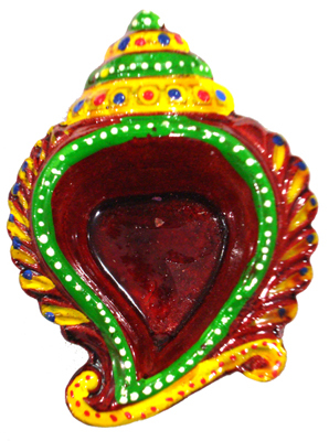 Decorative hand painted Terracotta Diya