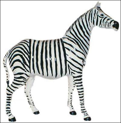 Leather Stuffed Zebra
