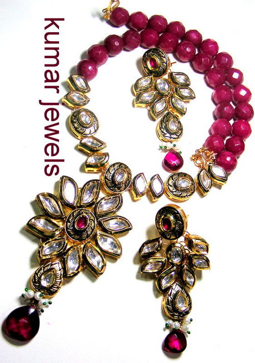mughal set with the ruby mala,antique kundan art,artificial jewelry,beaded jewelry