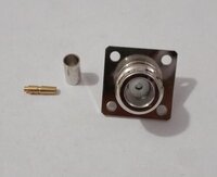 N Female 4 Hole Crimp Connector For Lmr 200 Cable - Silver, 0.94 Mm Conductor Diameter, Frlsz Jacket, 1 Conductor, 10 Pairs | Telecom Grade Reliability And Performance