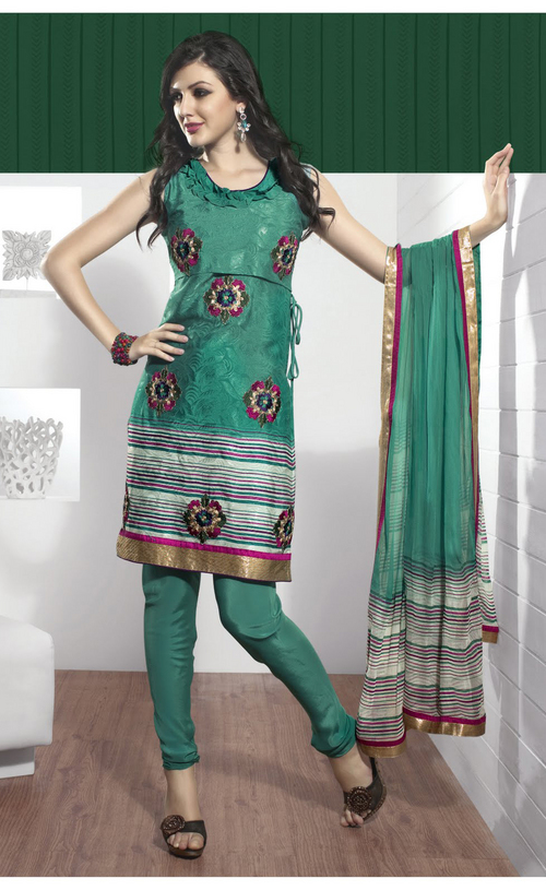 Ethnic Sea Green Salwar Kameez