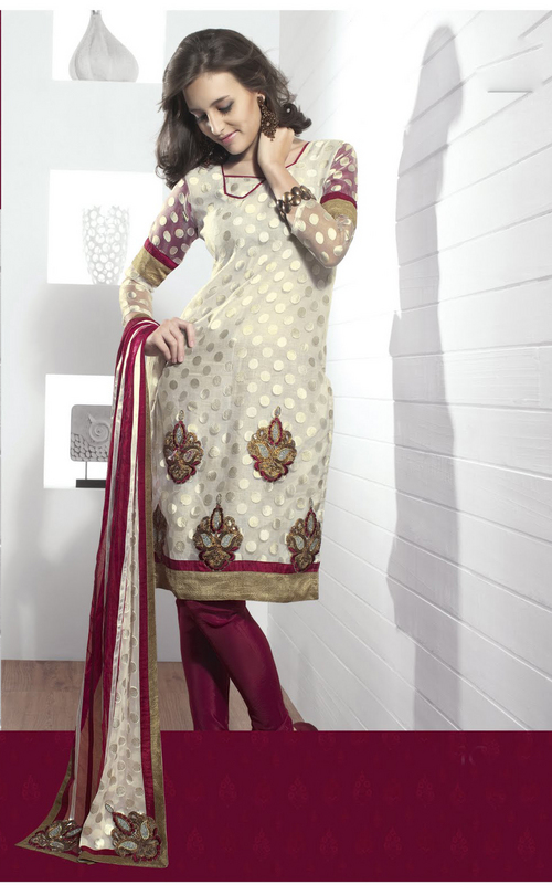 Fascinating Ivory Salwar Kameez