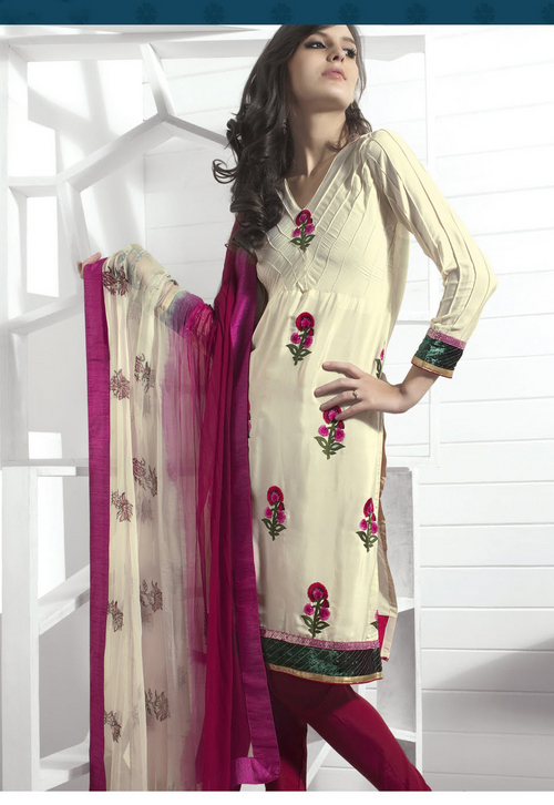 Gorgeous Pale Buttercream Salwar Kameez