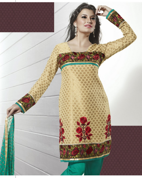 Magnificient Beige Brown Salwar Kameez