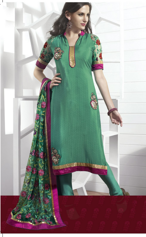 Captivating Cyan Blue Salwar Kameez