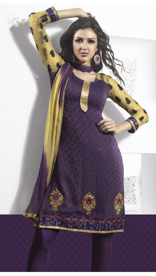 Sparkling Pale Deep Purple Salwar Kameez