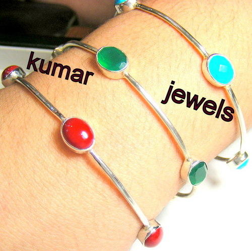 Silver Bangles with the CZ Stones,costume or fashion jewelry