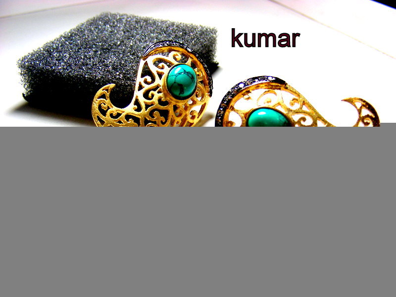 Antique Mughal earrings in diamond style with the emerald,fashion jewelry 