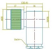 N male RA clamp connector for LMR 200