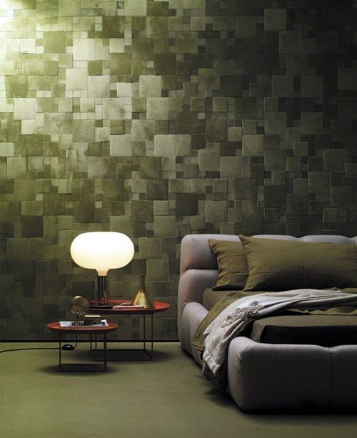 Leather wall tile