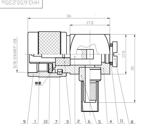 N Male Right Angle Crimp Connector for LMR 300