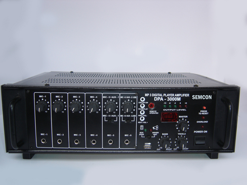 PA Amplifier - Steel 48x36x15cm, 3000W Power Output, USB MP3 Playback, FM Radio, Multiple Inputs