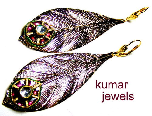 Antique Earrings In Diamond Style Ruby