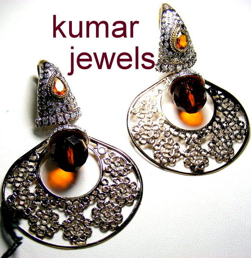 Artificial antique earrings in diamond style with ruby,CZ stones,imitation,costume,fashion jewelry
