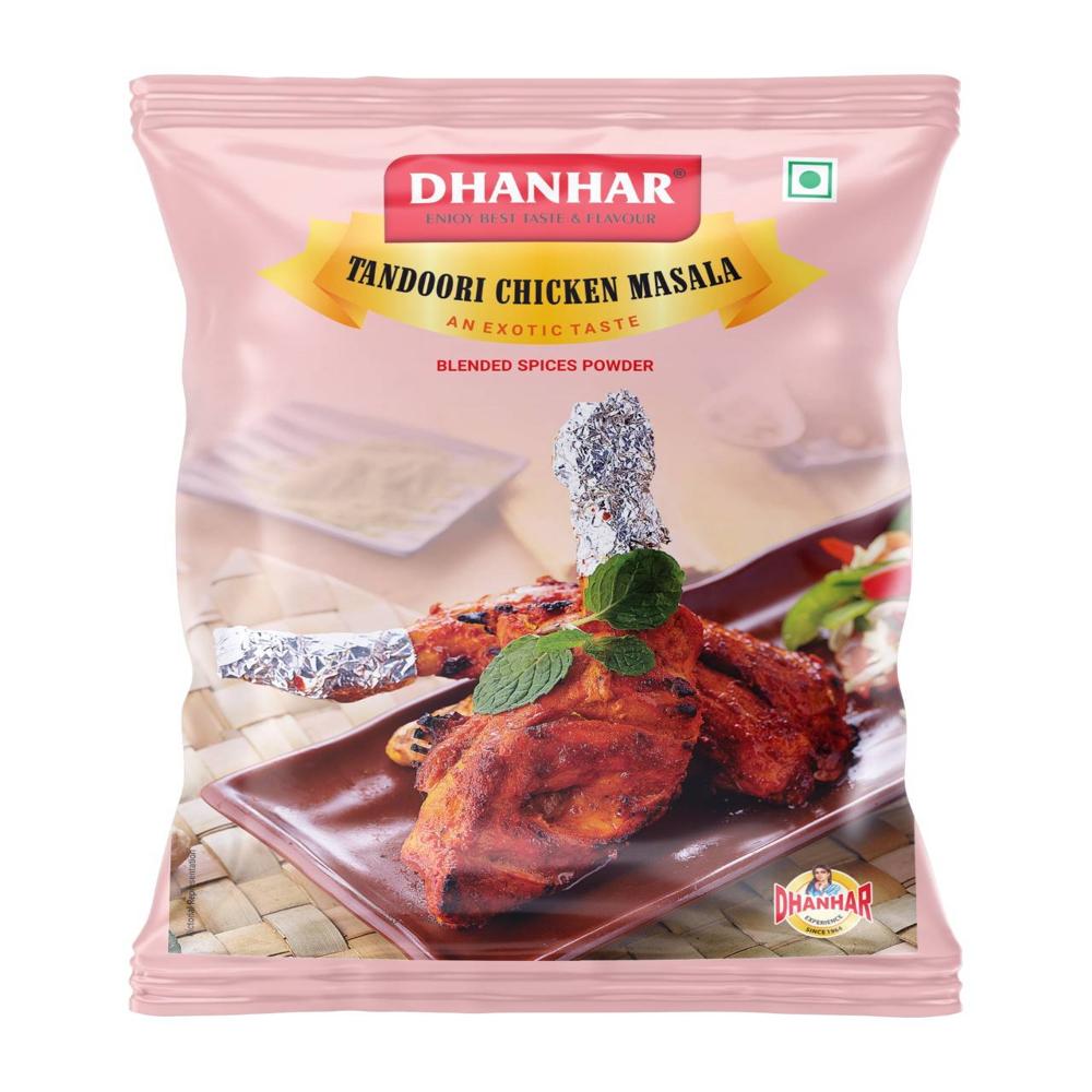 Dhanhar Tandoori Chicken Masala No Artificial Colour Added, 500 Grams | Spice Mix
