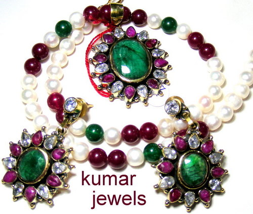 mughal kundan antique necklacegreenrubyfashion or costume or trendy jewelry.traditional necklace