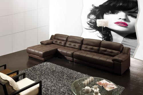 Real leather sofa for living room