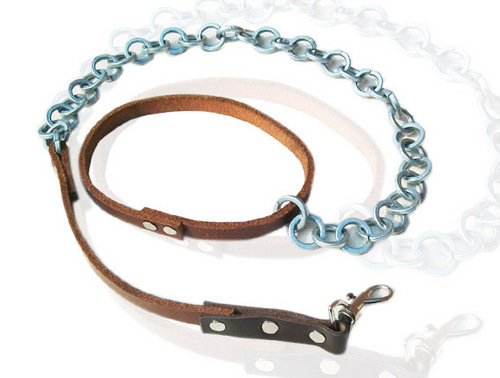 ROUND RING CHAIN - Steel, Leather, Brass, 120cm/180cm, Brown | Handmade, Adjustable Hook, Durable, Comfortable