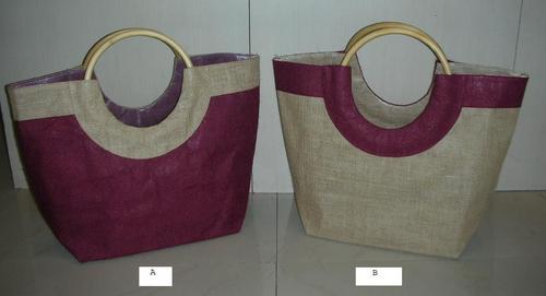 Laminated Jute bag with Cane Handle