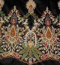 Embroidered Zardosi Work Fabrics - 100% Soft Fabric, Customizable Thread And Sequins Design, Perfect For Fashion Trends