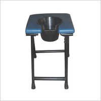 Portable Commode Chair - Plastic And Steel, 16x16x20 Inches, Blue | Comfortable Seat, Durable Frame, Easy Cleaning, Lightweight, Portable Design