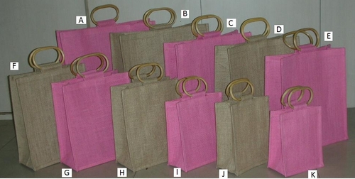 Laminated Jute bag with Cane Handle