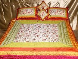 Bed Sheet with Orange Border.
