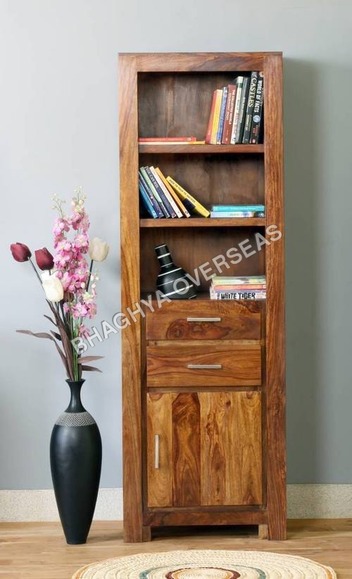 Wooden Bookshelf with Drawer