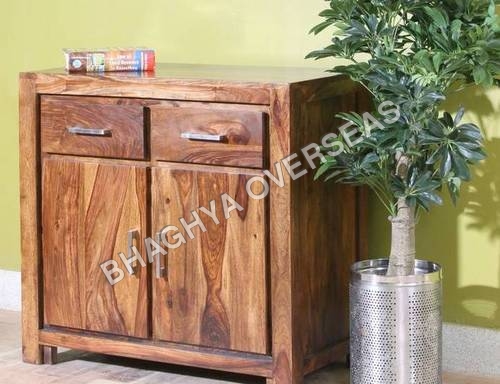 Wooden Cabinet with Drawer - Sheesham Wood, 36x16x30 inches, Natural Finish | Durable, Ample Storage, Elegant Design, Easy Assembly