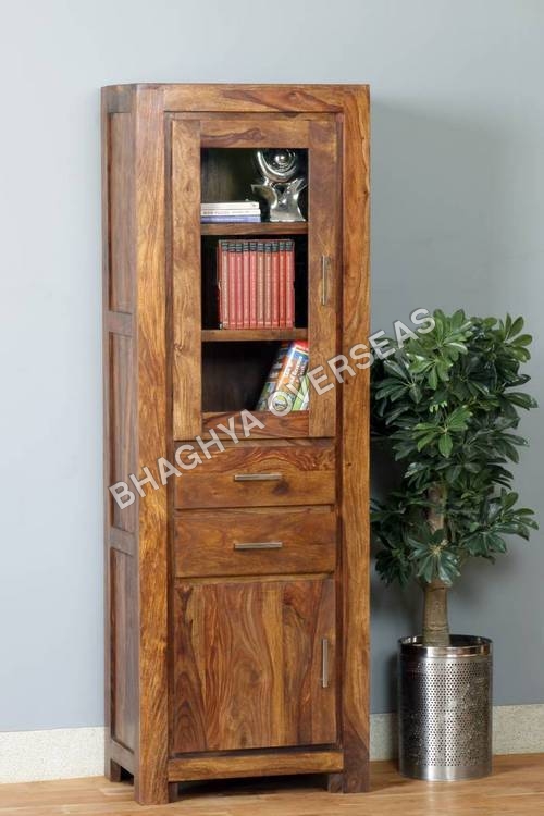 Wooden Long Cabinet with Glass