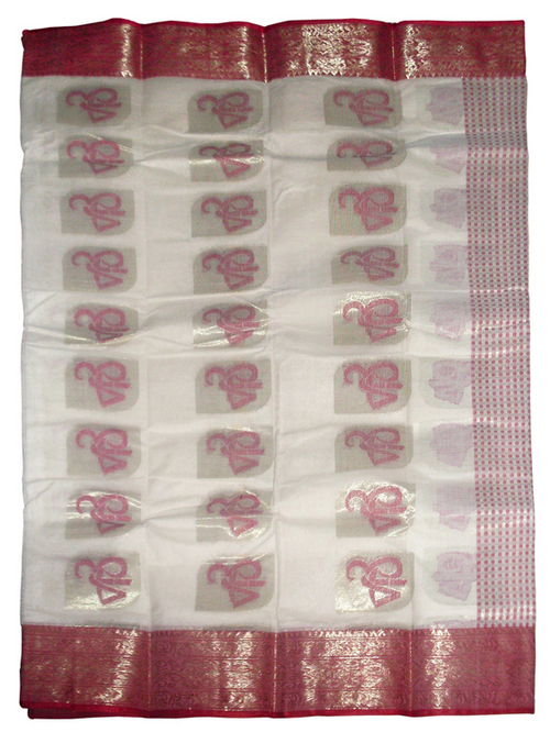 White Cotton Printed Sarees