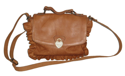 Leather Ruffle Bag